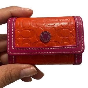 Small contact Lenses COACH Orange and Pink Case